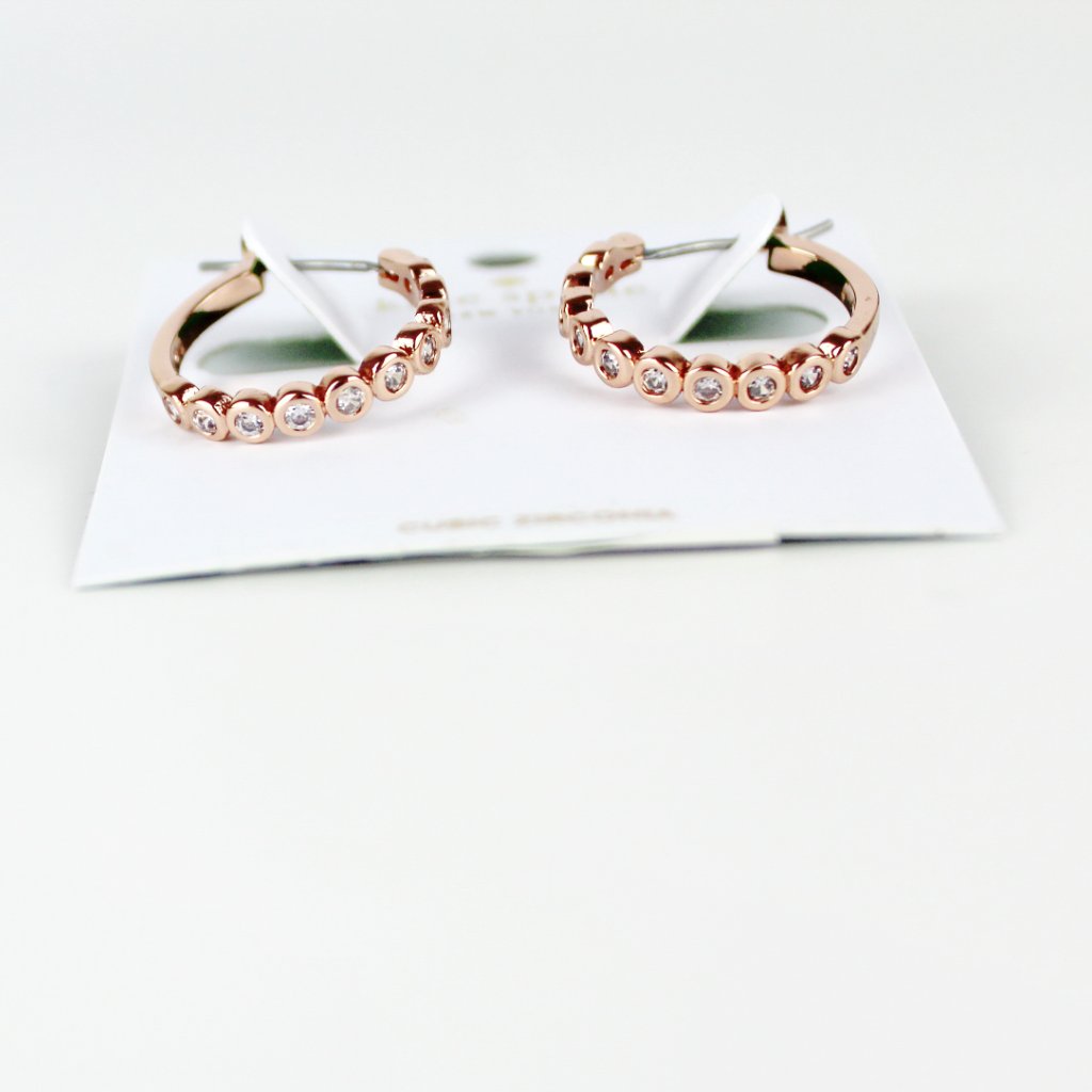Nwt Kate Spade Bezel Cz Earring